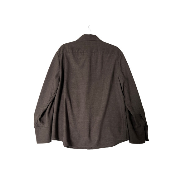 ADAM ARNOLD Relaxed Fit Brown Wool Button Down Shirt Long Sleeve Men's Size L - Picture 3 of 5
